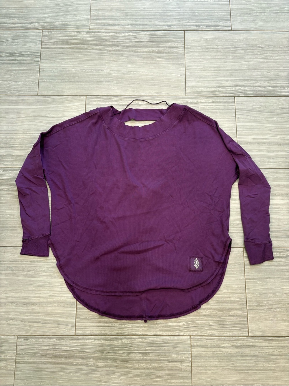 Free People Women's Purple Long Sleeve Pullover Top